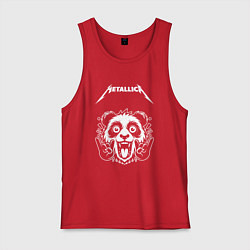 Майка мужская хлопок Metallica rock panda, цвет: красный