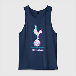 Майка мужская хлопок Tottenham FC в стиле glitch, цвет: тёмно-синий