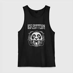 Майка мужская хлопок Led Zeppelin rock panda, цвет: черный