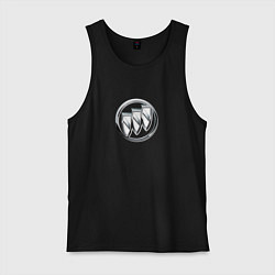 Майка мужская хлопок Buick logo металик, цвет: черный
