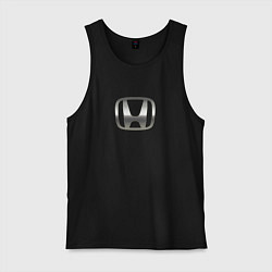 Майка мужская хлопок Honda logo auto grey, цвет: черный