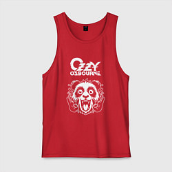 Майка мужская хлопок Ozzy Osbourne rock panda, цвет: красный
