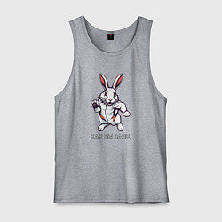 Майка мужская хлопок Как бы заяц, цвет: меланж