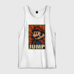 Майка мужская хлопок Jump Mario, цвет: белый