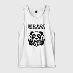 Майка мужская хлопок Red Hot Chili Peppers - rock panda, цвет: белый