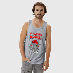 Майка мужская хлопок Бульдог - философ, цвет: меланж — фото 2