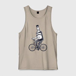 Майка мужская хлопок Виски на велике, цвет: миндальный