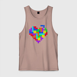 Майка мужская хлопок Color tetris, цвет: пыльно-розовый