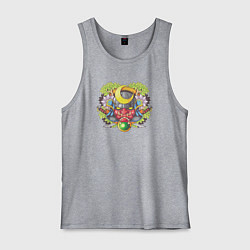 Майка мужская хлопок Средневековый японский самурай, цвет: меланж