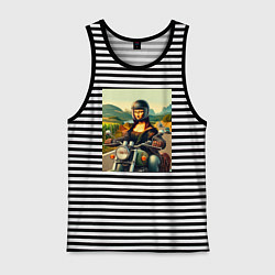 Мужская майка Mona Lisa on a motorcycle - ai art