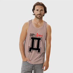 Майка мужская хлопок Денис человек с большой буквы, цвет: пыльно-розовый — фото 2