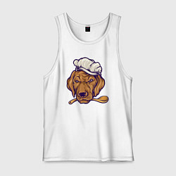 Майка мужская хлопок Chef dog, цвет: белый