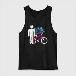 Майка мужская хлопок Sports mechanics Bicyclist, цвет: черный