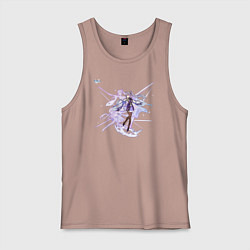 Майка мужская хлопок Кэ Цин из Геншин Импакт, цвет: пыльно-розовый