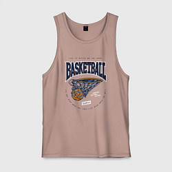 Майка мужская хлопок Баскетбол Калифорния, цвет: пыльно-розовый