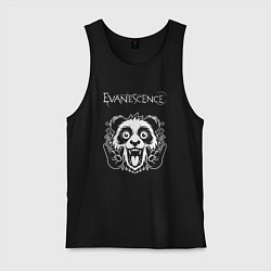 Майка мужская хлопок Evanescence rock panda, цвет: черный