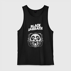 Майка мужская хлопок Black Sabbath rock panda, цвет: черный