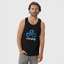 Майка мужская хлопок Cloud9 - blue cloud logo, цвет: черный — фото 2