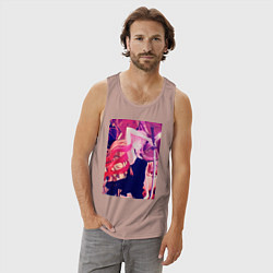 Майка мужская хлопок Дневник будущего Юно Гасай, цвет: пыльно-розовый — фото 2