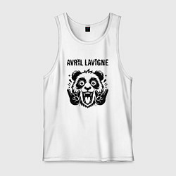 Майка мужская хлопок Avril Lavigne - rock panda, цвет: белый