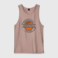 Майка мужская хлопок Basketball best team, цвет: пыльно-розовый