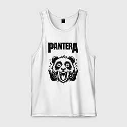 Майка мужская хлопок Pantera - rock panda, цвет: белый