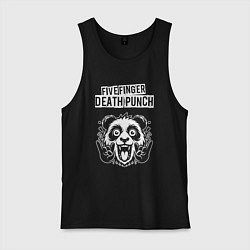 Майка мужская хлопок Five Finger Death Punch rock panda, цвет: черный