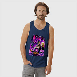 Майка мужская хлопок Jotaro Kujo and his new stand ai art, цвет: тёмно-синий — фото 2