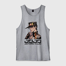 Майка мужская хлопок Jotaro Kujo - Jojo ai art, цвет: меланж