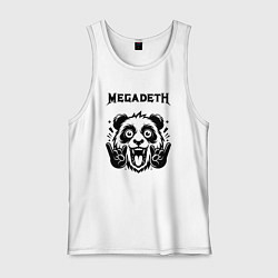 Майка мужская хлопок Megadeth - rock panda, цвет: белый