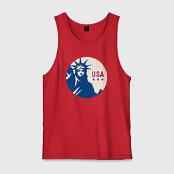 Майка мужская хлопок Liberty USA, цвет: красный