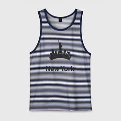 Майка мужская хлопок New York mood, цвет: синяя тельняшка
