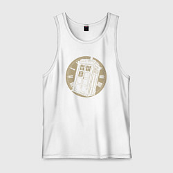 Майка мужская хлопок Time tardis, цвет: белый