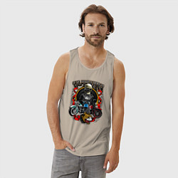 Майка мужская хлопок V-twin, цвет: миндальный — фото 2