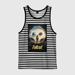 Майка мужская хлопок Fallout - Lucy MacLean, цвет: черная тельняшка