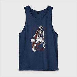 Майка мужская хлопок Я никогда не проигрывал у меня просто закончилось, цвет: тёмно-синий