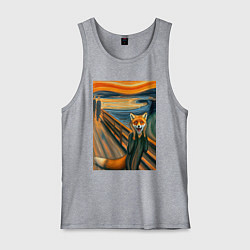 Мужская майка Лиса кричит - мем картина от нейросети