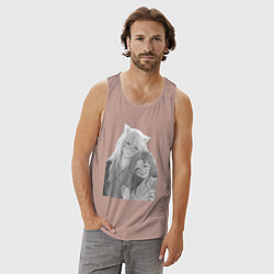 Майка мужская хлопок Очень приятно Бог Томоэ, цвет: пыльно-розовый — фото 2