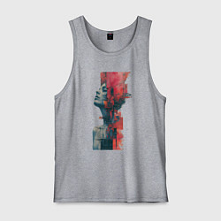 Майка мужская хлопок Девушка абстракция, цвет: меланж