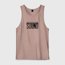 Майка мужская хлопок В начале был звук, цвет: пыльно-розовый