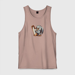 Мужская майка Гарпия играет на арфе и поет