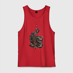 Майка мужская хлопок Bloodborne - Тень Ярнама, цвет: красный