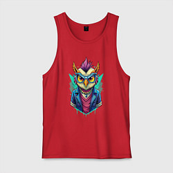 Майка мужская хлопок Стильная модная сова, цвет: красный