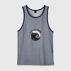 Майка мужская хлопок Енот Педро из Тик Ток, цвет: синяя тельняшка