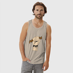 Майка мужская хлопок День победы - 9 мая: Георгиевская ленточка, цвет: миндальный — фото 2