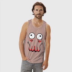 Майка мужская хлопок John Zoidberg Face, цвет: пыльно-розовый — фото 2