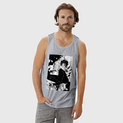 Майка мужская хлопок Магическая битва Юта Оккоцу мечник, цвет: меланж — фото 2