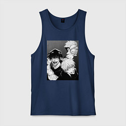 Майка мужская хлопок Магическая битва Тодзи Фусигуро Сукуна Рёмэн, цвет: тёмно-синий