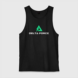 Майка мужская хлопок Delta force hawk ops logo, цвет: черный