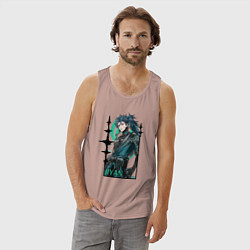 Майка мужская хлопок Jiyan, цвет: пыльно-розовый — фото 2